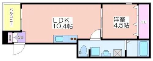 フレイランス中加賀屋【3階】の間取り