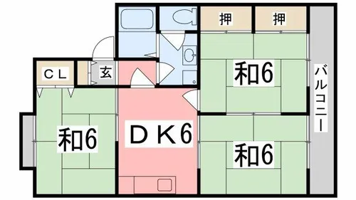 くすのきハイツⅡ【2階】の間取り