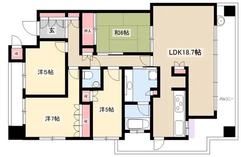 パークシティタワーズガーデンセントラルエア【c501号室】の間取り