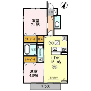 シャーロット A棟【103号室】の間取り