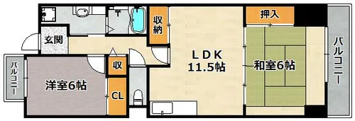 サンヴェール神戸【601号室】の間取り