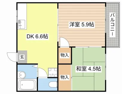 カルフールOMORI A棟【207号室】の間取り