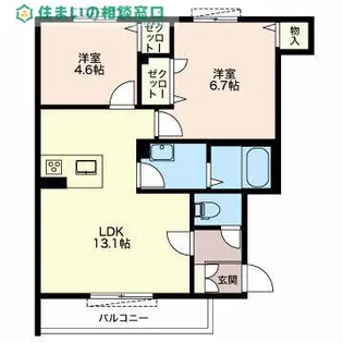 愛知県碧南市源氏町2丁目【アパート】の間取り