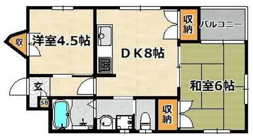エーデルハイム藤井【201号室】の間取り