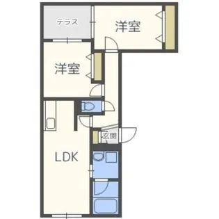 パティオス南あいの里【1階】の間取り
