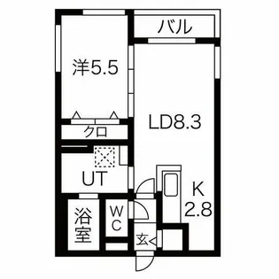 クラリス平岸Ⅱ【2階】の間取り