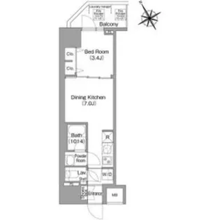 コンフォリア・リヴ天王寺寺田町ソルテラス【7階】の間取り