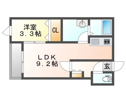 アベリアハイムあいの里Ⅱ【2階】の間取り