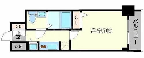 S-RESIDENCE難波Briller【7階】の間取り