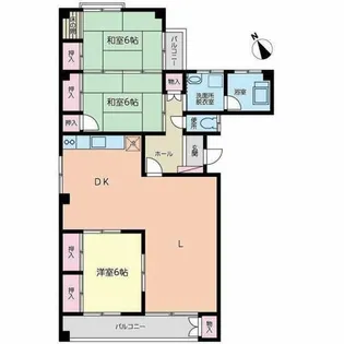 落合マンション【3A号室】の間取り