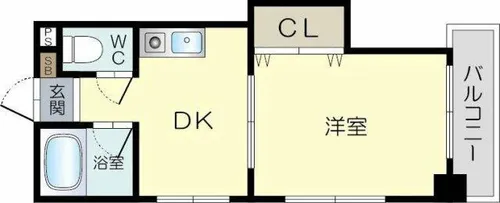 都部ハイツ【8階】の間取り