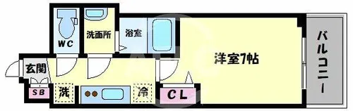 プレサンス天王寺ノースヴィアーレ【6階】の間取り