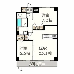 シャンピア国分町【8階】の間取り