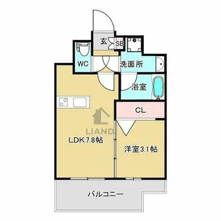 グランフォーレプライム千早【402号室】の間取り