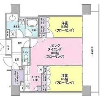 ブランズタワー御堂筋本町【22階】の間取り
