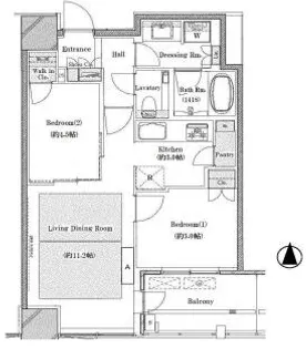 クラッシィタワー淀屋橋【2007号室】の間取り