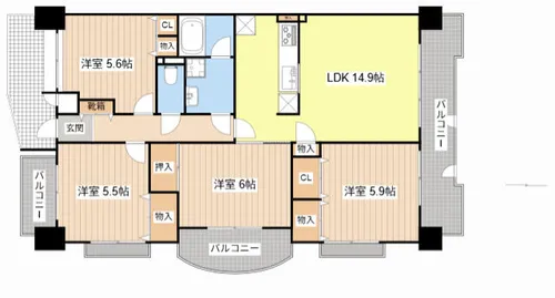 Mプラザ彦根駅前【509号室】の間取り