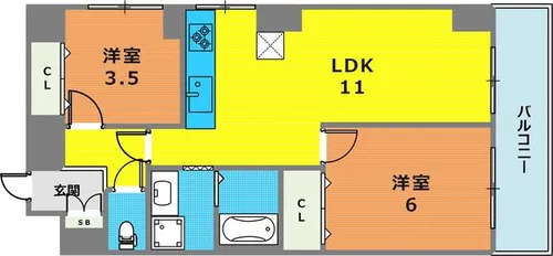 ライオンズマンション神戸元町第二【5階】の間取り