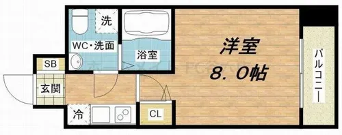 SERENiTE北浜【9階】の間取り