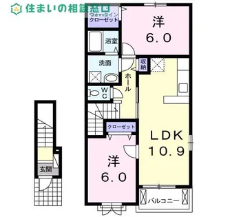 愛知県西尾市上矢田町山伏塚【アパート】の間取り