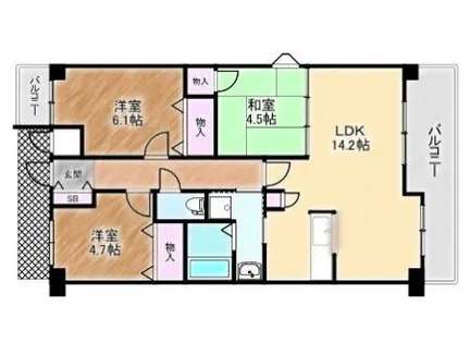 大阪府堺市北区長曽根町【マンション】の間取り
