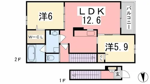 ベル・ソレイユ【203号室】の間取り