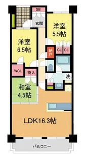 パークホームズ夙川松下町【3階】の間取り