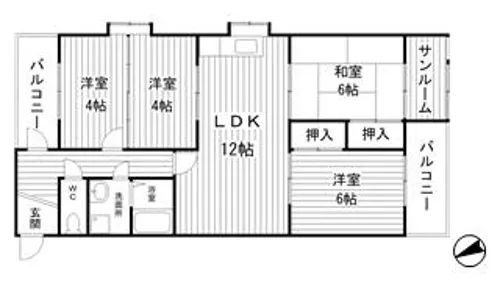 メゾンやすむろⅡ【4-A号室】の間取り
