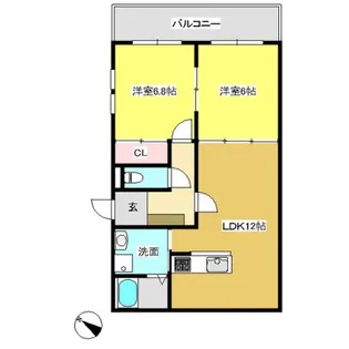 グラニートシャングリラ【201号室】の間取り