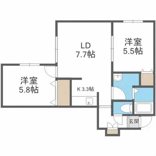 メゾンクー・ドゥ・クール【4階】の間取り