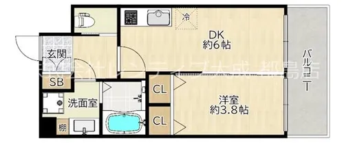 大阪府大阪市旭区高殿6丁目【マンション】の間取り