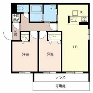 ブルームコートA棟【1階】の間取り