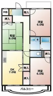 サンハイツ白山【1階】の間取り