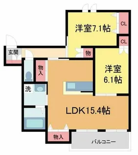 グランエイト甲子園戸崎【3階】の間取り