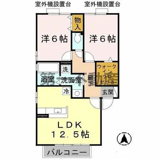 ヒルサイドテラス C棟【C201号室】の間取り