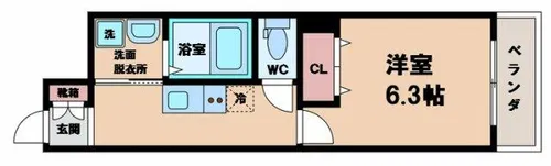B.S天王寺【4階】の間取り
