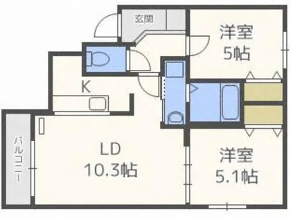 アドラブール麻生【2階】の間取り