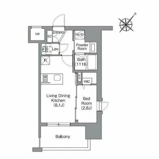 福岡県福岡市中央区清川2丁目【マンション】の間取り