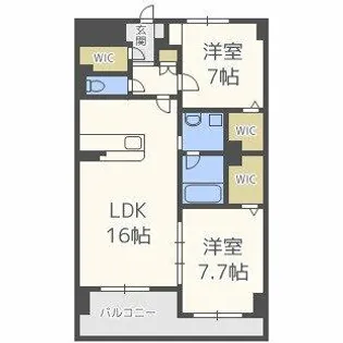 福岡県福岡市博多区博多駅南2丁目【マンション】の間取り