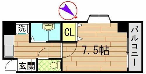 アクアリゾート六本松【2階】の間取り