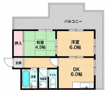 中道ハイツ【4階】の間取り
