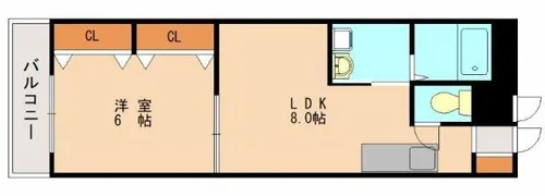 アンプルールクラージュパリス【1階】の間取り