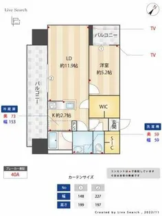 RJRプレシア天神サウス【1212号室】の間取り