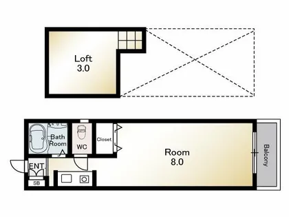 福岡県福岡市中央区清川3丁目【アパート】の間取り