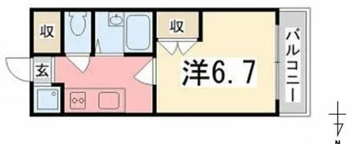 ジュネス城北新町Ⅲ【202号室】の間取り