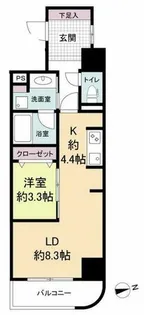 ウェルブライト博多ステーション【8階】の間取り