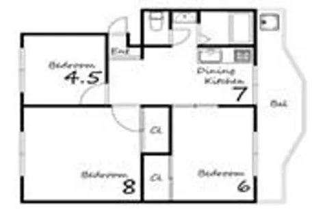 メゾン溝口【B-4号室】の間取り
