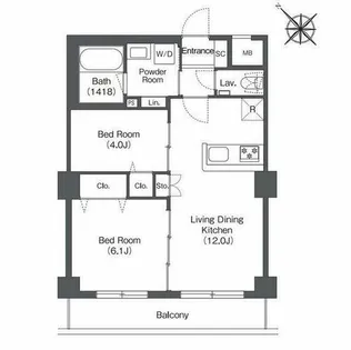 福岡県福岡市博多区博多駅南5丁目【マンション】の間取り