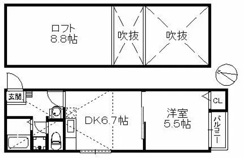 ポラリス周船寺壱番館 207【2階】の間取り