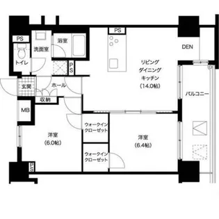 レジディア西新【1102号室】の間取り